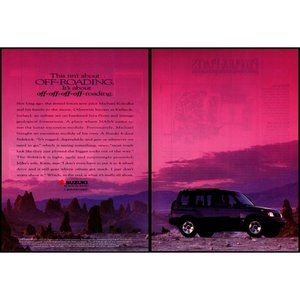 1995 Suzuki Sidekick SUV 2 Page Vintage Print Ad Iceland Sunset Dusk Wall Art
